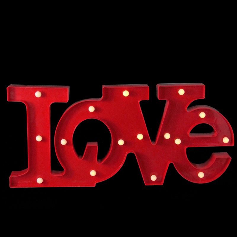 Northlight 20" Battery Operated LED Lighted "LOVE" Valentine's Day Marquee Sign - Red, 1 of 5