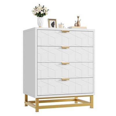 Whizmax Modern Dresser w/ Metal Legs & Wide Drawers - Large Storage Chest for Bedroom, Living Room