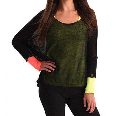 Women's Oversized Netted Snap Sleeve Top - ANGEL