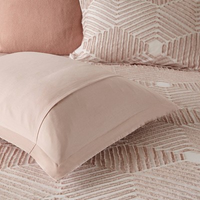 Blush King Cotton Jacquard Reversible Comforter Set