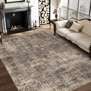 Runner Rug Washable Non-Slip Vintage Area Rug Hallway Bedroom Living Room Kitchen Soft Floor Runner Stain-Resistant Low Pile Laundry Room - 1 of 4