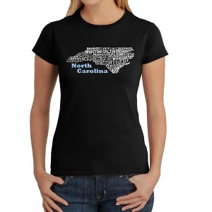 LA Pop Art Women's Word Art T-Shirt - North Carolina - 1 of 4