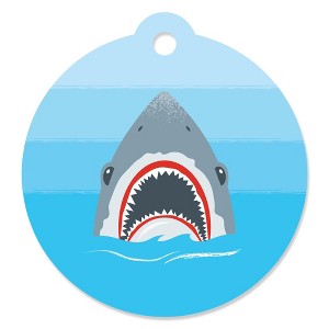 Big Dot of Happiness Shark Zone - Jawsome Party or Birthday Party Favor Gift Tags (Set of 20) - 1 of 4