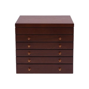 YIYIBYUS 6-Tier Jewelry Box for Women, Jewelry Organizer Box With Mirror for Storage Earrings Rings - 1 of 4