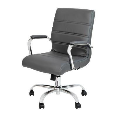 Alamont Mid Back Metal Swivel Office Chair Gray/Chrome