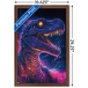 Trends International Wumples - Neon Dinosaur Framed Wall Poster Prints - 3 of 4