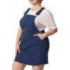 Agnes Orinda Women's Plus Size Fashion Ripped Hem Side Pockets Denim Suspender Mini Sundresses - image 2 of 4