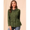 INSPIRE CHIC Women's Drawstring Waist Flap Pockets Lightweight Utility Jacket - 3 of 4