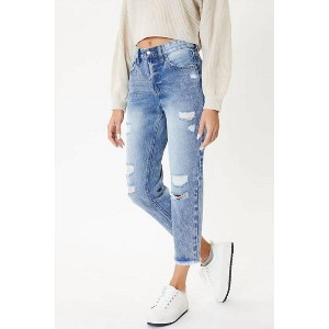 Women's High Rise Crop Mom Jean - Nature Denim - 1 of 3