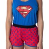 Dc Comics Women's Superman Classic Logo Racerback Tank Shorts Pajama Set Superman Logo - 3 of 4