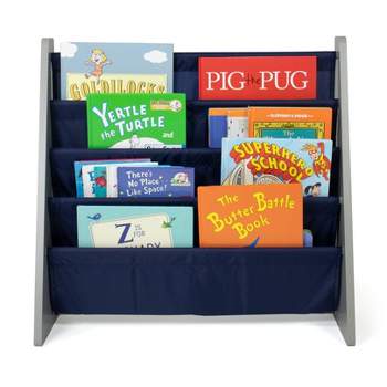 Newport Kids' Bookshelf 4 Tier Book Organizer Navy/Gray - Humble Crew