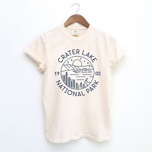 Simply Sage Market Women's Crater Lake National Park Short Sleeve Garment Dyed Tee - 1 of 4