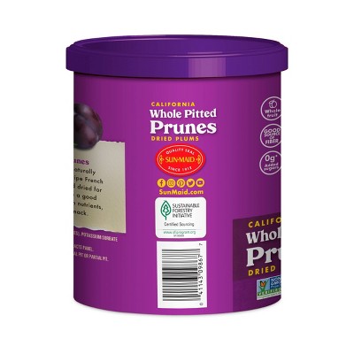 Sun-Maid California Sun-Dried Fruit Whole Pitted Prunes Canister  - 16oz
