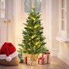 Tangkula 3 FT Pre-lit Artificial Entrance Christmas Tree Small Tabletop Xmas Fir Tree Warm White LED Lights Seasonal Decoration Tree - 4 of 4