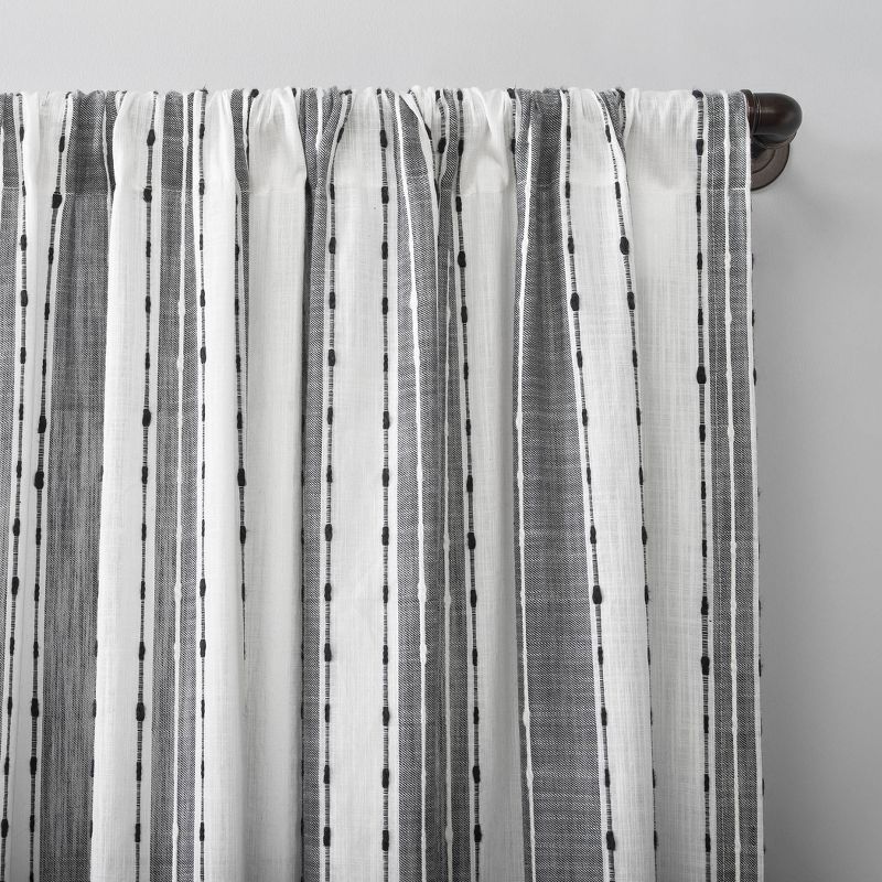 Slub Texture Stripe Cotton Curtain - Archaeo, 3 of 9