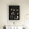 Emma and Oliver Metal Framed Bathroom Medicine Cabinet with Reversible, Recessed Design and Beveled Rounded Mirror - 2 of 4