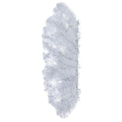 17" Crystal Pine LED-Lit Glossy White Outdoor Christmas Wreath