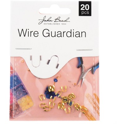 John Bead Must Have Findings Metal Gold 4x4mm Wire Guardian for Jewelry Making Findings, 20 Pieces