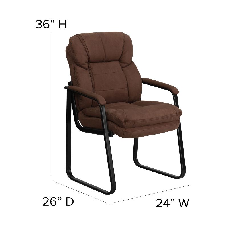 Emma and Oliver Executive Side Reception Chair with Lumbar Support and Sled Base, 4 of 11