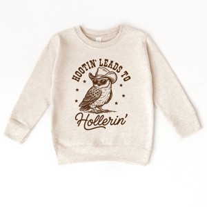 The Juniper Shop Hootin' Leads To Hollerin' Owl Toddler Sweatshirt - 5/6T - Natural - 1 of 4