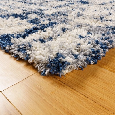 Myra Blue 6' x 9' Rectangular Shag Synthetic Area Rug