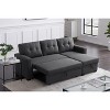 Upholstered Pull out Sectional Sofa with Chaise - 3 of 4