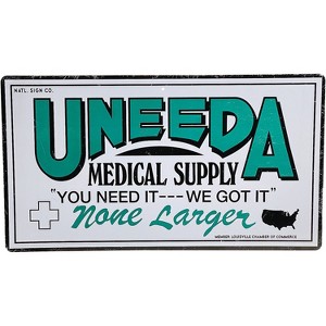 Trick or Treat Studios Return of the Living Dead Uneeda Medical Supply Metal Sign Halloween Decoration - 12 in x 18 in - White - 1 of 1