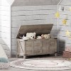 MaseiKar Farmhouse Toy Box, 47.2" Storage Bench with Geometric Style Front, Storage Chest, Toy Chest with Metal Accents and Lift Top, for Living Room - 2 of 4
