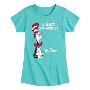 Girls' - Dr. Seuss - Cat in the Hat Spanish Fitted Short Sleeve Graphic T-Shirt - 1 of 4