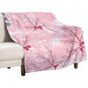 FIONECA Christmas Blanket with Holly Branch Snowflake and Pine Branch Design Pink Background 30x40 inches - 2 of 4