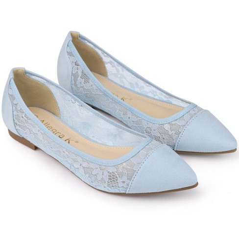 Blue pointed flat on sale shoes