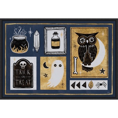 23" x 16" Frightfully Wicked II Owl by Melissa Averinos Framed Wall Canvas - Amanti Art