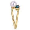 EVERLY JEWELRY | Multiple-color option in Yellow Silver Pearl Ring with Multiple color gemstone Options. - 2 of 4