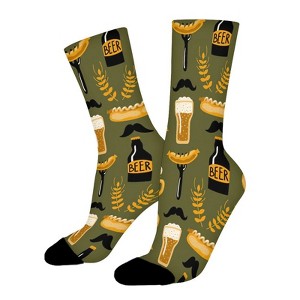 Beer And Food Women Printed Crew Socks Funny Funky Socks Soft Polyester Novelty Gifts for Artists Men - 1 of 1