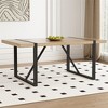 Kitchen Dining Table For 4-6 Person, Rural Industrial Rectangular Dining Table With Grain MDF Tabletop And Black Metal Legs - 2 of 4