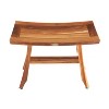 24" Satori ED992 Wide Teak Shower Stool for Shaving Legs - EcoDecors: Rectangular Bathroom Bench, 250lb Capacity - 4 of 4