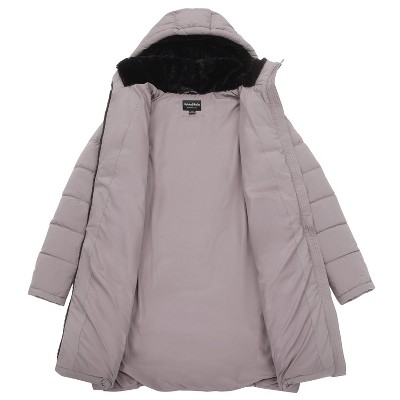 Rokka&Rolla Women's Heavy Long Winter Coat with Fleece Hood Parka Jacket-Fig, size X Large — фото 7