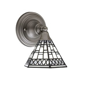 Toltec Lighting Any 1 - Light Sconce in  Brushed Nickel with 7" Pewter Art Glass Shade - 1 of 1