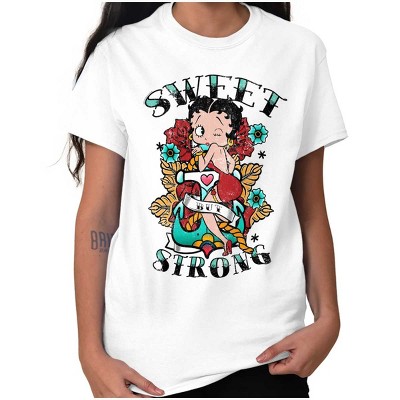 Betty Boop Sweet Strong Anchor Tattoo Womens Graphic T Shirt Tees Brisco Brands