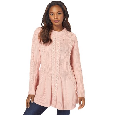 Roaman's Women's Plus Size Soft Eyelash Sweater, 2x - Soft Blush : Target