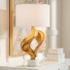 Possini Euro Design Hera Modern Vintage Glam Table Lamp 31" Tall Sculptural Rose Gold White Shade Bedroom Living Room Bedside Nightstand Office Kids - 2 of 4