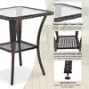 3 Pieces Patio Furniture Set, Outdoor Wicker Swivel Rocker and Table Set, Patio Bistro Furniture Conversation Set for Backyard Garden Poolside - 4 of 4