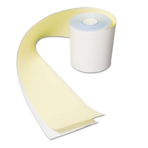 AmerCareRoyal No Carbon Register Rolls, 3" x 90 ft, White/Yellow, 30/Carton - 1 of 1