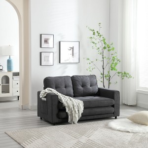CAVINAS Futon Sofa Bed, Modern Pull out Couch, Space Saving Loveseat Sofa, Convertible Sofa Bed for Living Room, Bedroom - 1 of 4