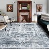 Washable Vintage Oriental Rug Non Slip Low Pile Rug Soft Throw Floor Cover Retro Medallion Foldable Indoor Carpet for Living Room Bedroom Nursery - 2 of 4