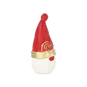 HomeRoots 5" Red Gold And White Cast Iron Christmas Santa Gnome Figurine - 1 of 4