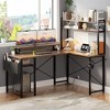 Aheaplus L Shaped Desk with Charging Staion and LED Light, Corner Computer Desk with Hutch and Monitor Stand - 3 of 4