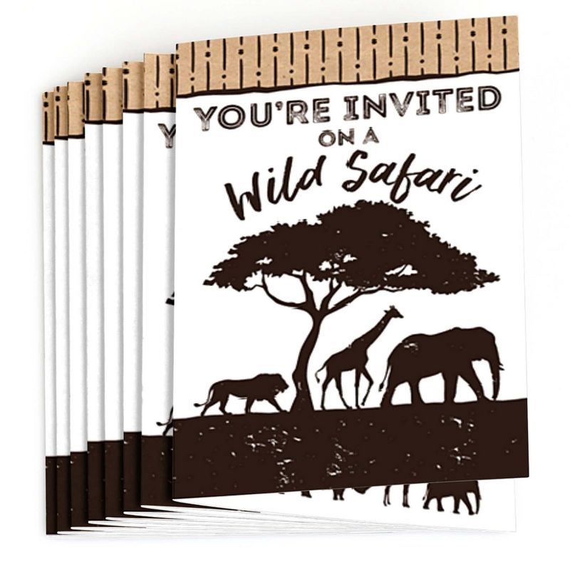 Big Dot of Happiness Wild Safari - Fill In African Jungle Adventure Birthday Party or Baby Shower Invitations (8 count), 2 of 7