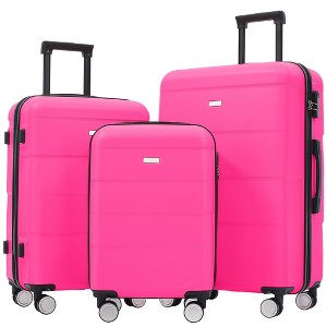 Vynxaria 3-Piece Hardshell Luggage Set: 20"+24"+28" with Double Spinner Wheels, Password Lock, Lightweight - 1 of 4