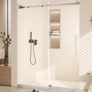 Sliding Glass Shower Door, Sliding Bathroom Door, Glass Shower Doors for Walk in Shower, Waterproof Seal&Easy Installation,10mm Tempered-Glass - 1 of 4